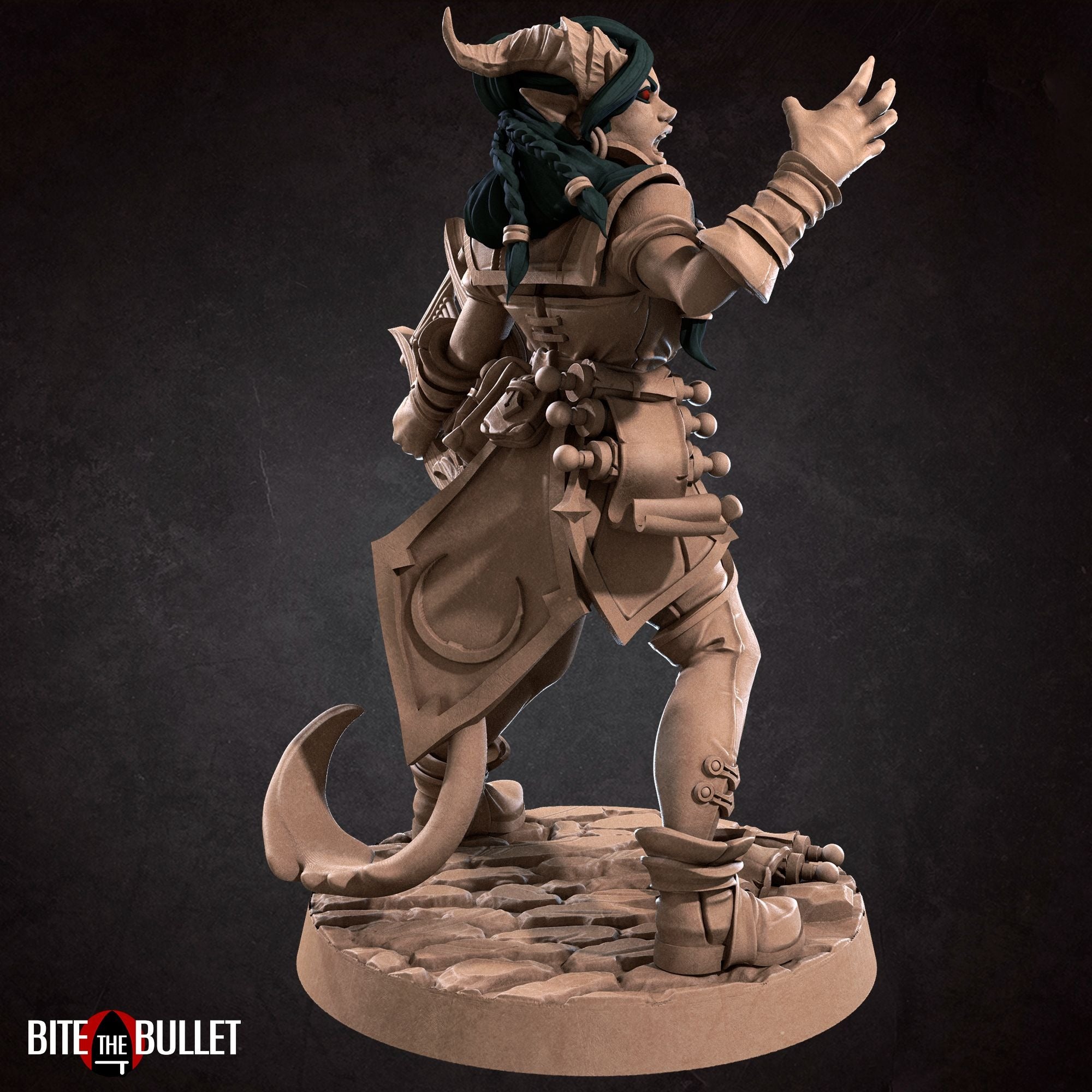 Tiefling Bard - 3d Printed Miniature by Bite the Bullet