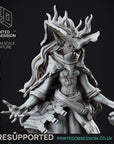 Tiefling Lady Grimoire - 3d Printed Miniature by Printed Obsession