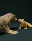 Grey Seal Female with Pup - 3d Printed 1:24 Scale Miniature by Animal Den