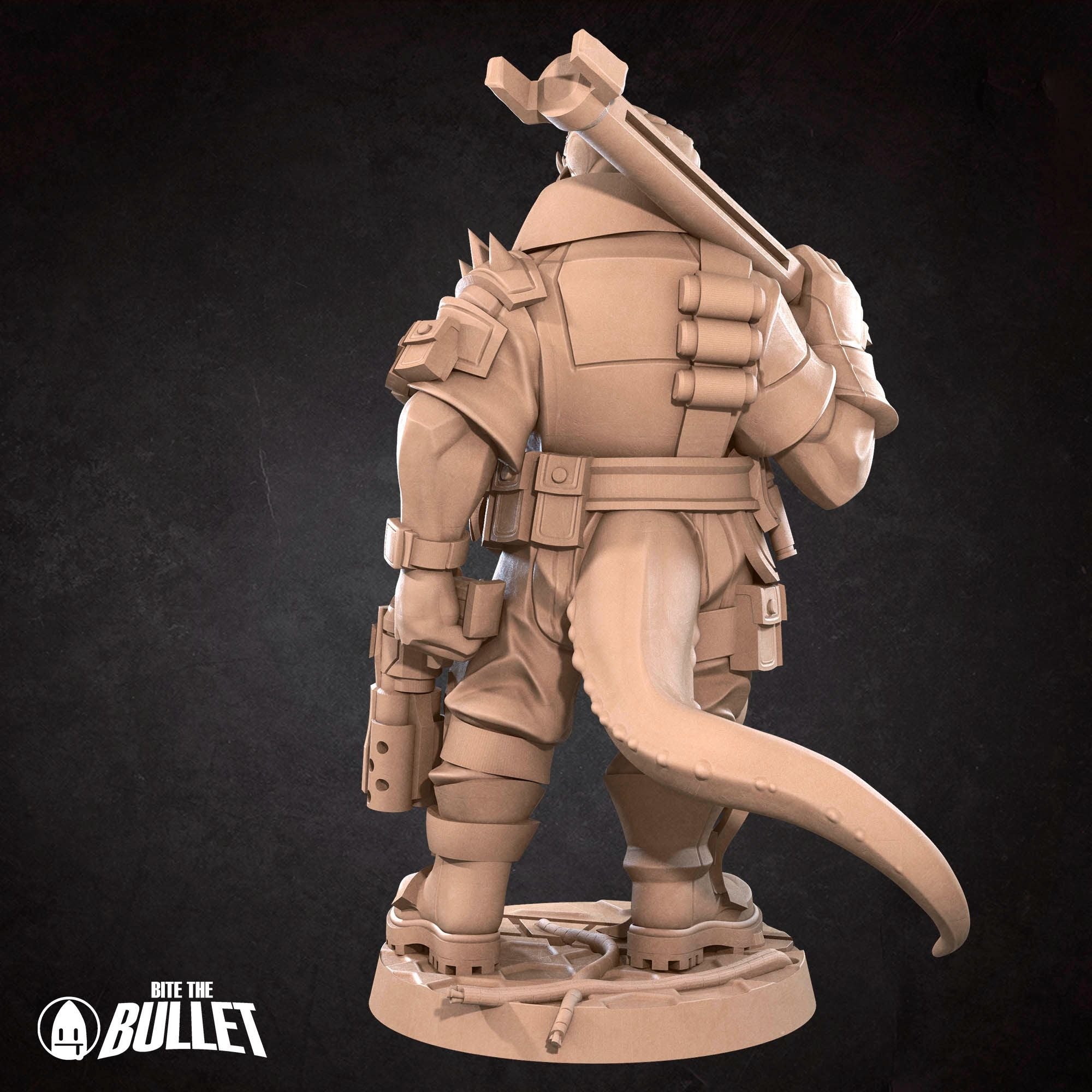 Space Lizard Mechanic - Bullet Galaxy - 3d Printed Miniature sculpted by Bite the Bullet