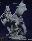 Stormtail Wyvern Rider - 3d Printed Miniature by Mammoth Factory