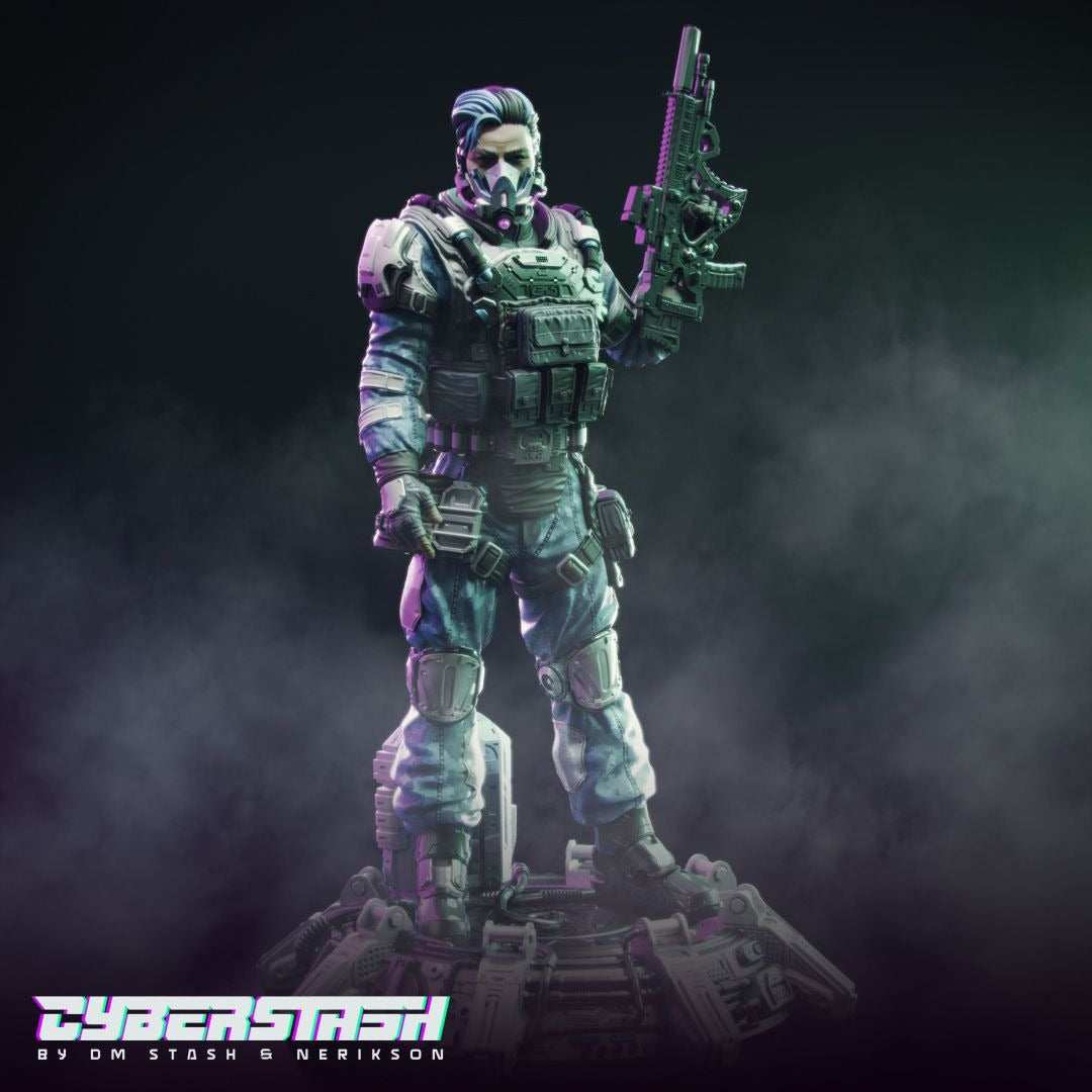 Cyberpunk Combat Medic - Romero &quot;Ratchet&quot; De La Vega - 3d Printed Miniature by Cyberstash