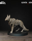 a statue of a dog with goggles on