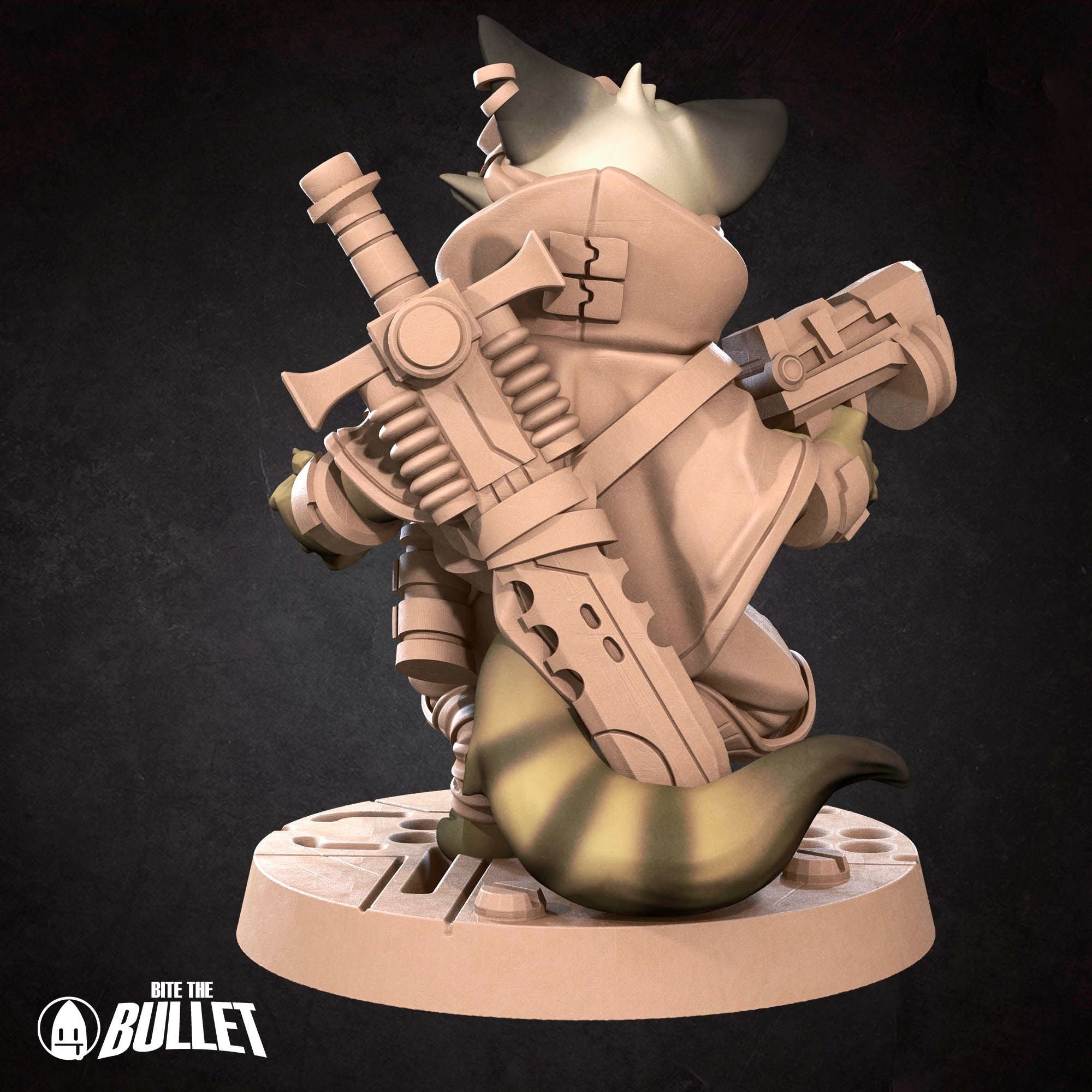 Space Catfolk Vanguard - Bullet Galaxy - 3d Printed Miniature sculpted by Bite the Bullet