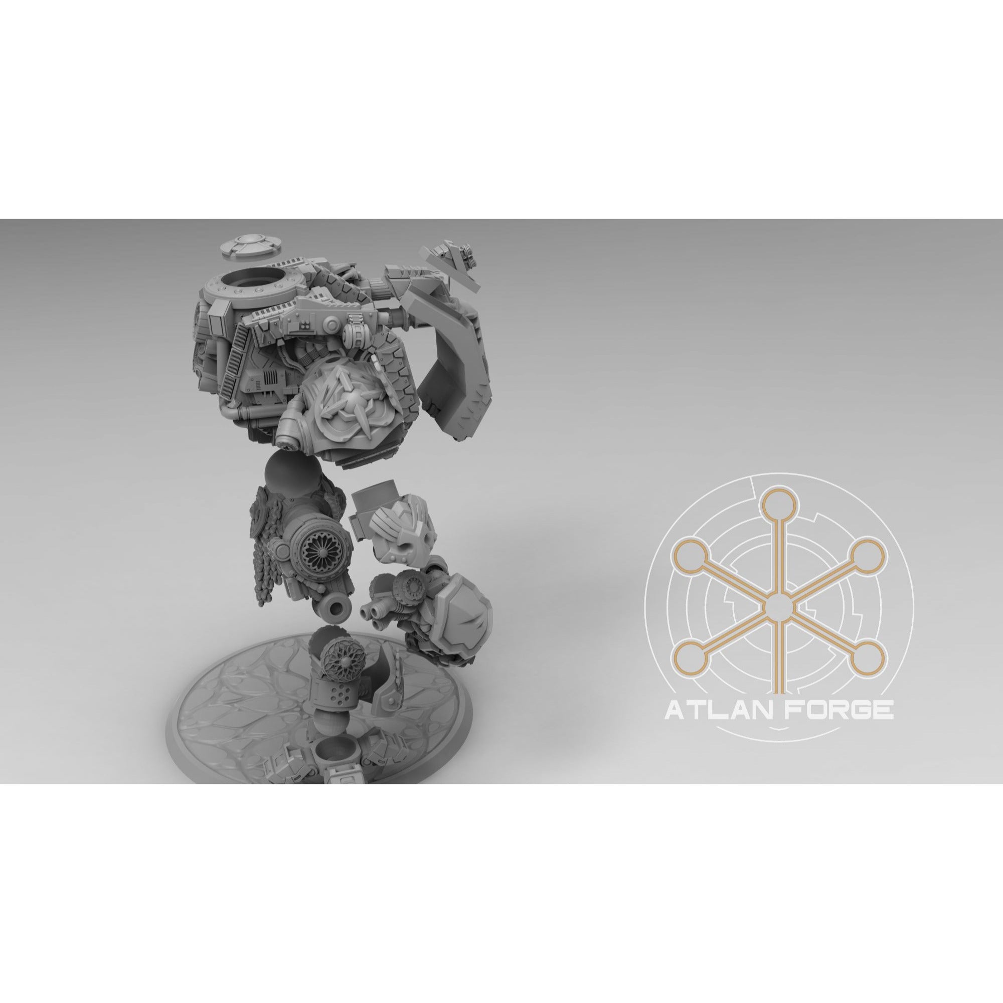 Knights Templar Crusader Mech - Model Modular Unit 3d Printed Sculpted by Atlan Forge