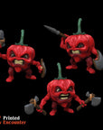 Scotch Bonnet Chili Warriors (Set of 3) - 3d Printed Miniature Sculpted by Printed Encounter