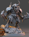 Kharnus Firehorn - Ironmane Minotaurs of Emberhold - 3d Printed Miniature sculpted by Daybreak Miniatures