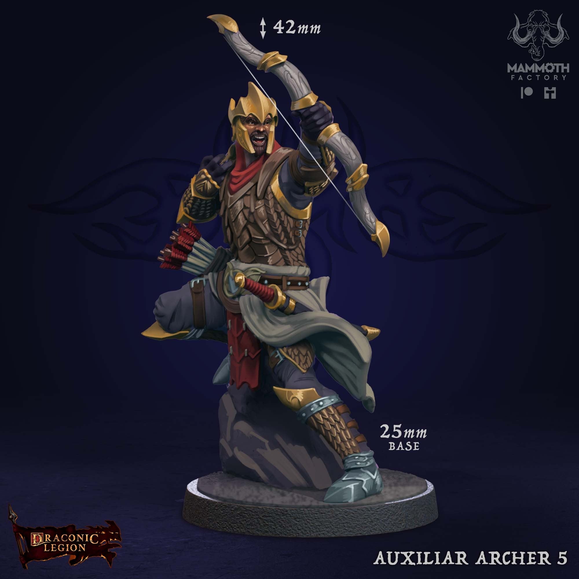 Auxiliar Archer - 3d Printed Miniature by Mammoth Factory