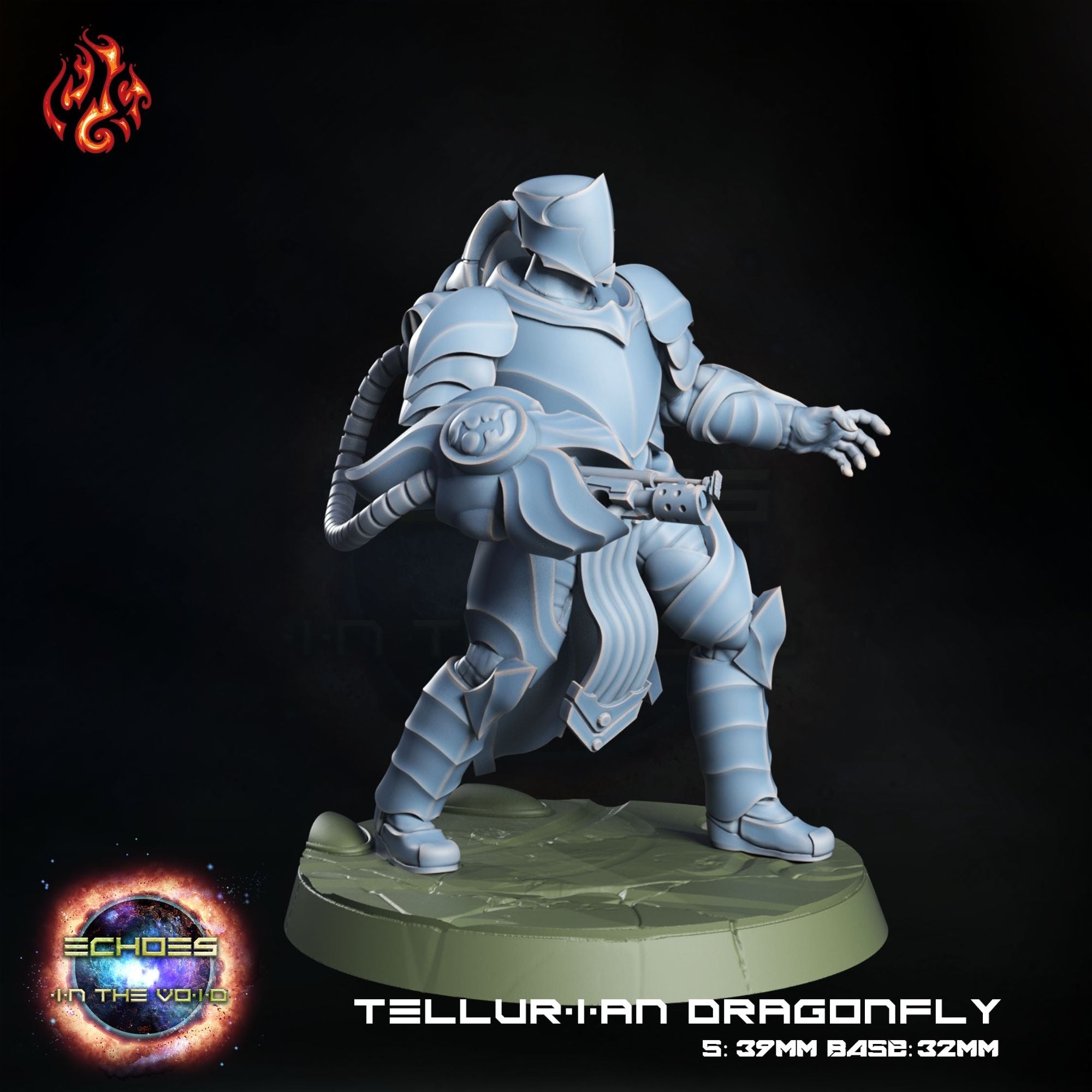 Tellurian Dragonfly- 3d Printed Miniature by Crippled God Foundry