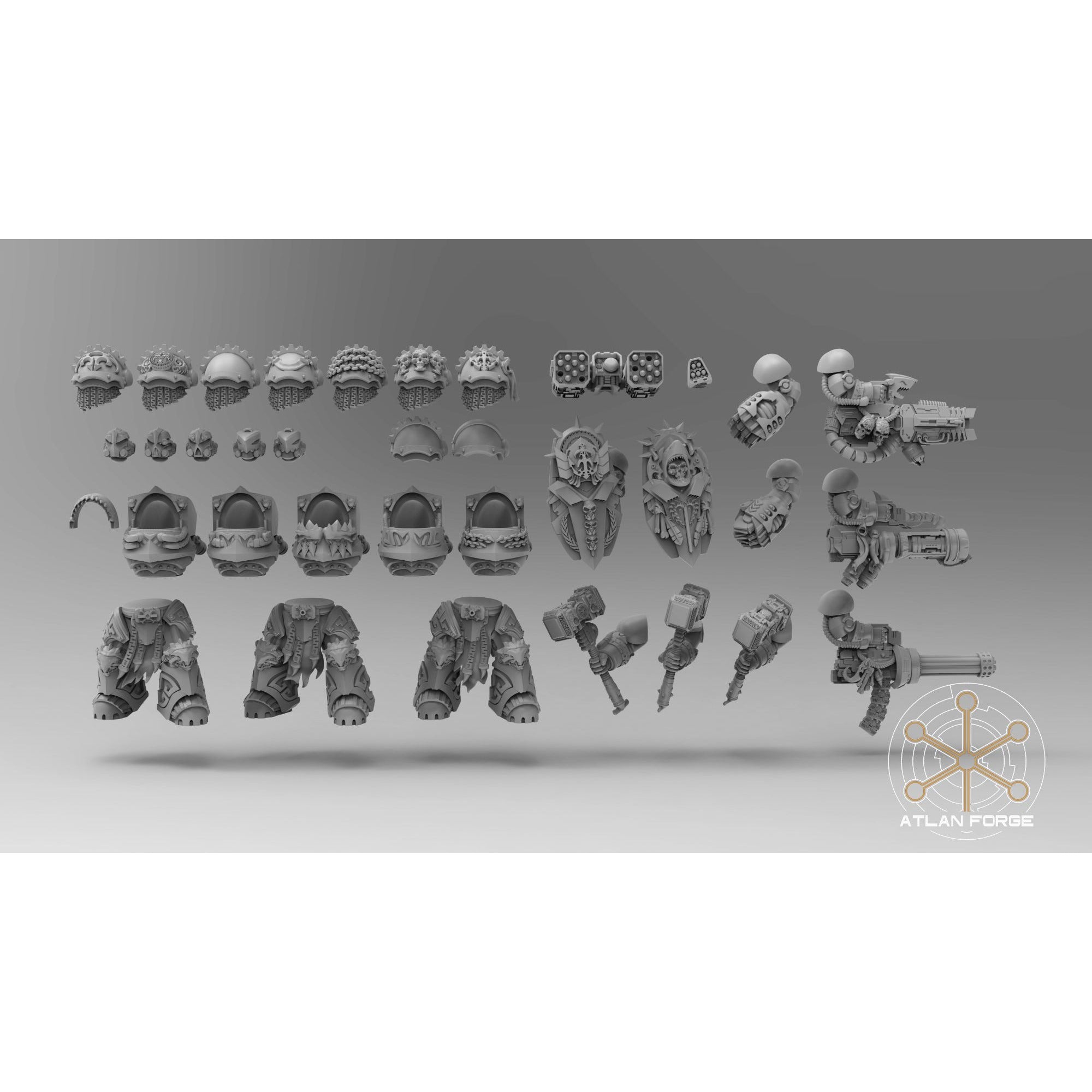 Wai Toa Roroa (Giants) Reinforcements - 5 Model Modular Unit 3d Printed Sculpted by Atlan Forge