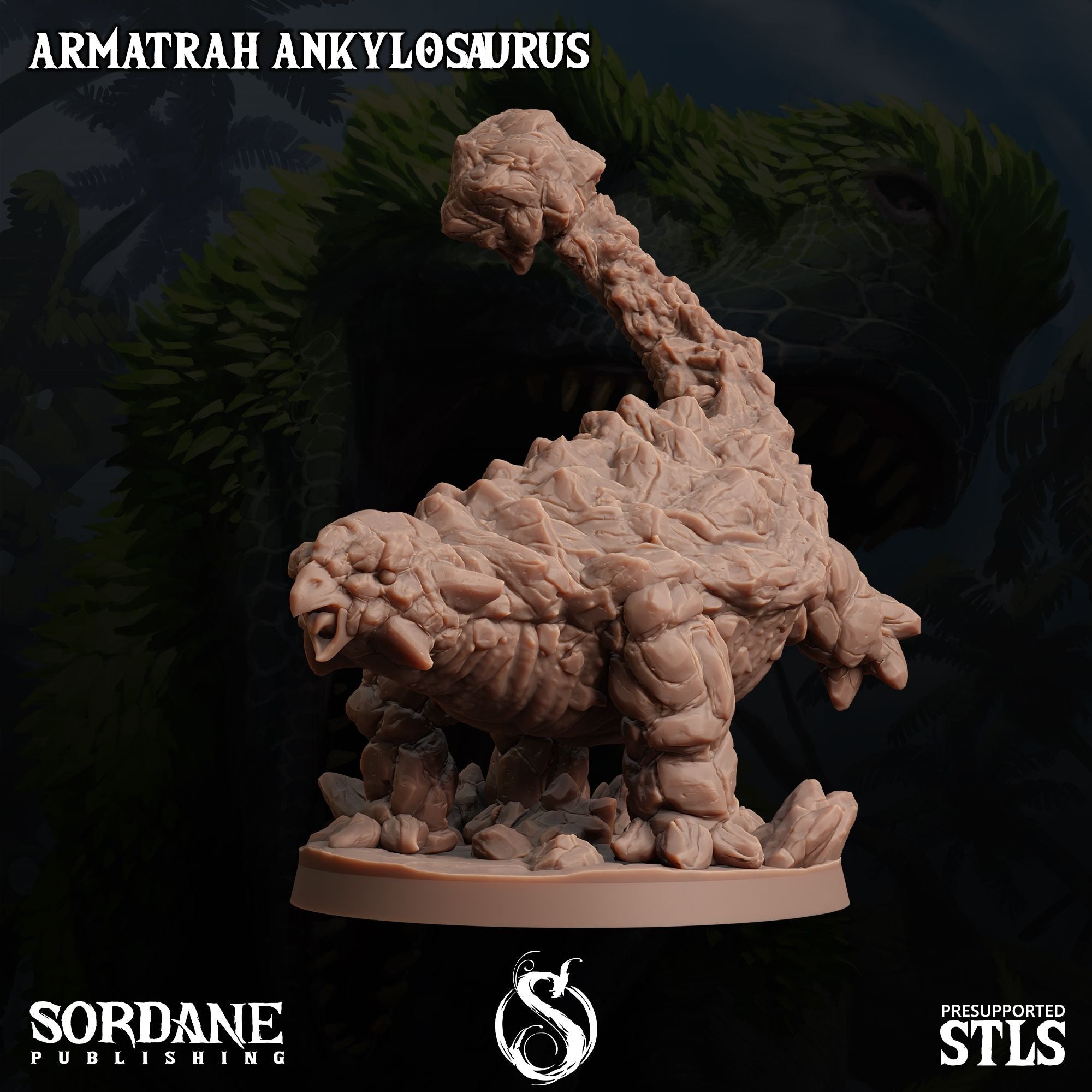 Armatrah Ankylosaurus - Dino Domination - 3d Printed Miniature Sculpted by Sordane Publishing