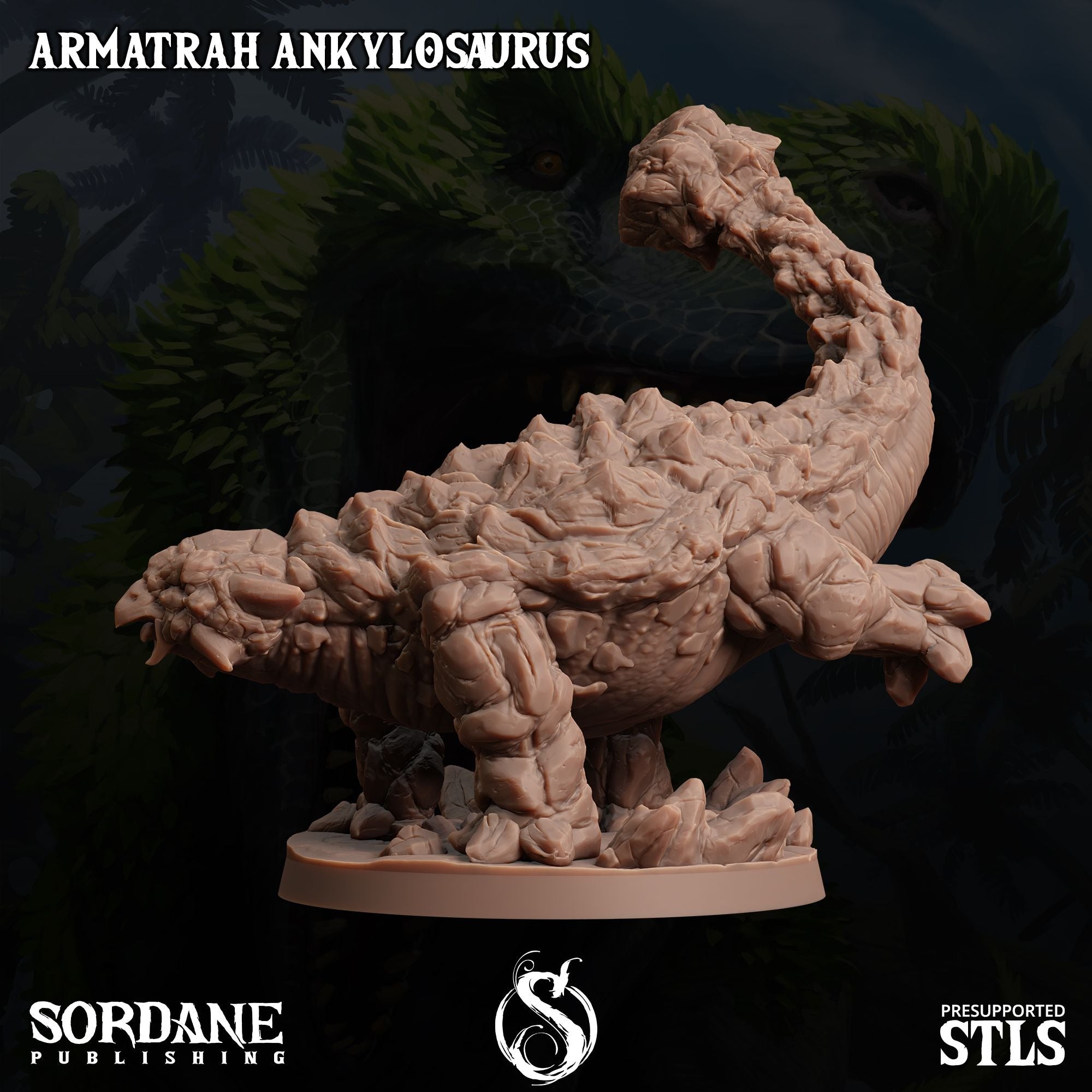 Armatrah Ankylosaurus - Dino Domination - 3d Printed Miniature Sculpted by Sordane Publishing