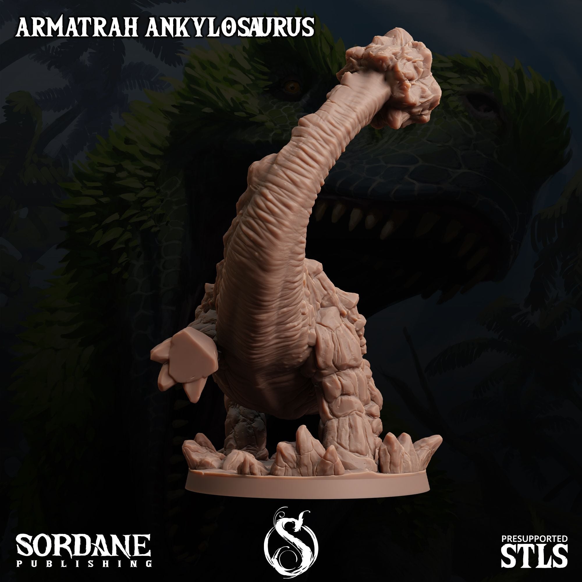 Armatrah Ankylosaurus - Dino Domination - 3d Printed Miniature Sculpted by Sordane Publishing