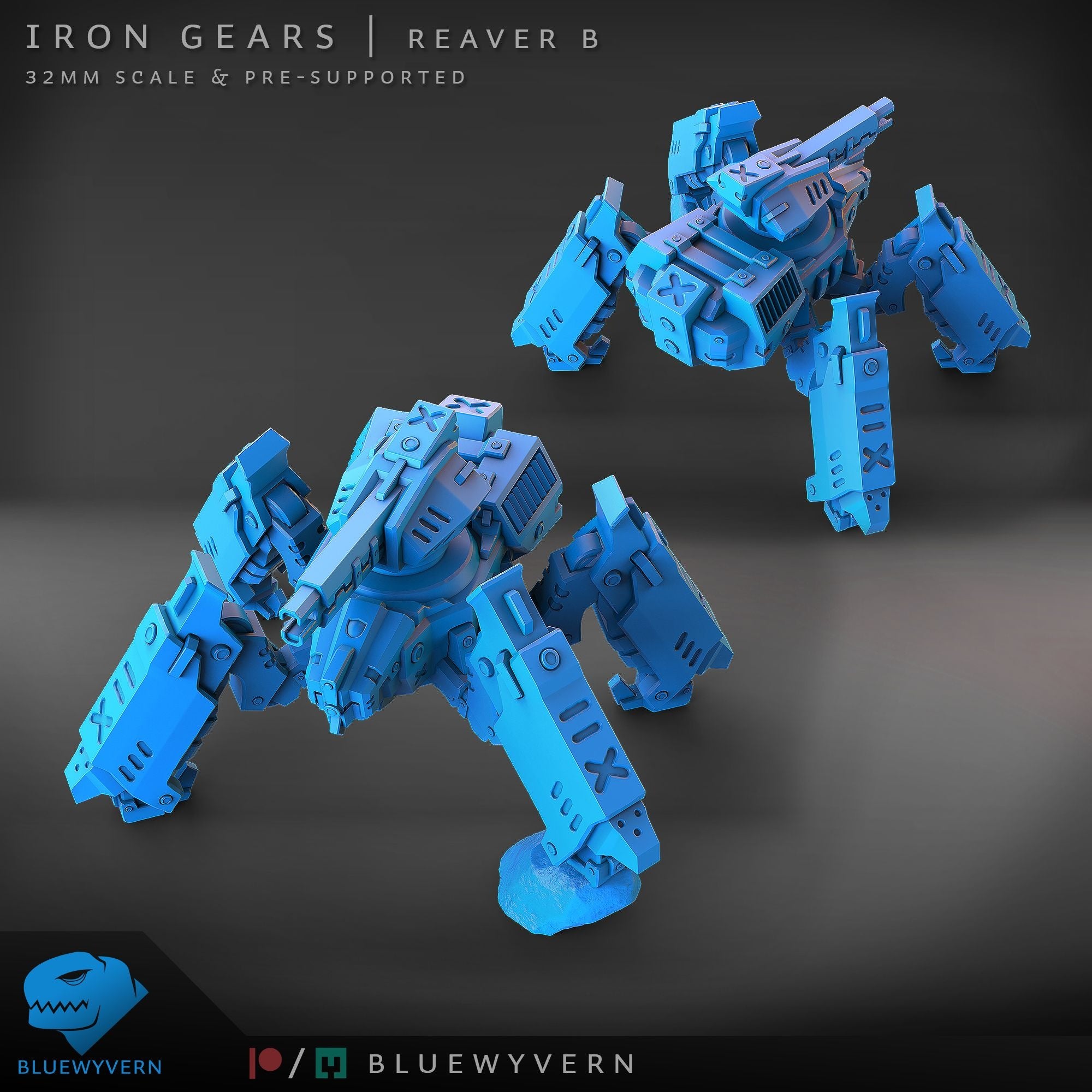 Reaver - Iron Gears - 3d Printed Miniature by Blue Wyvern