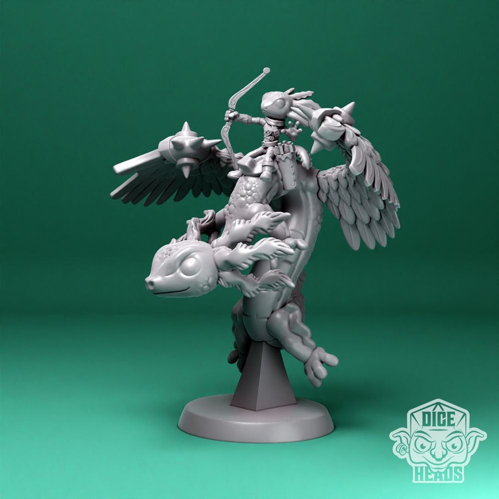 Axolotl Dragon Riders - 3d Printed Miniature by DiceHeads