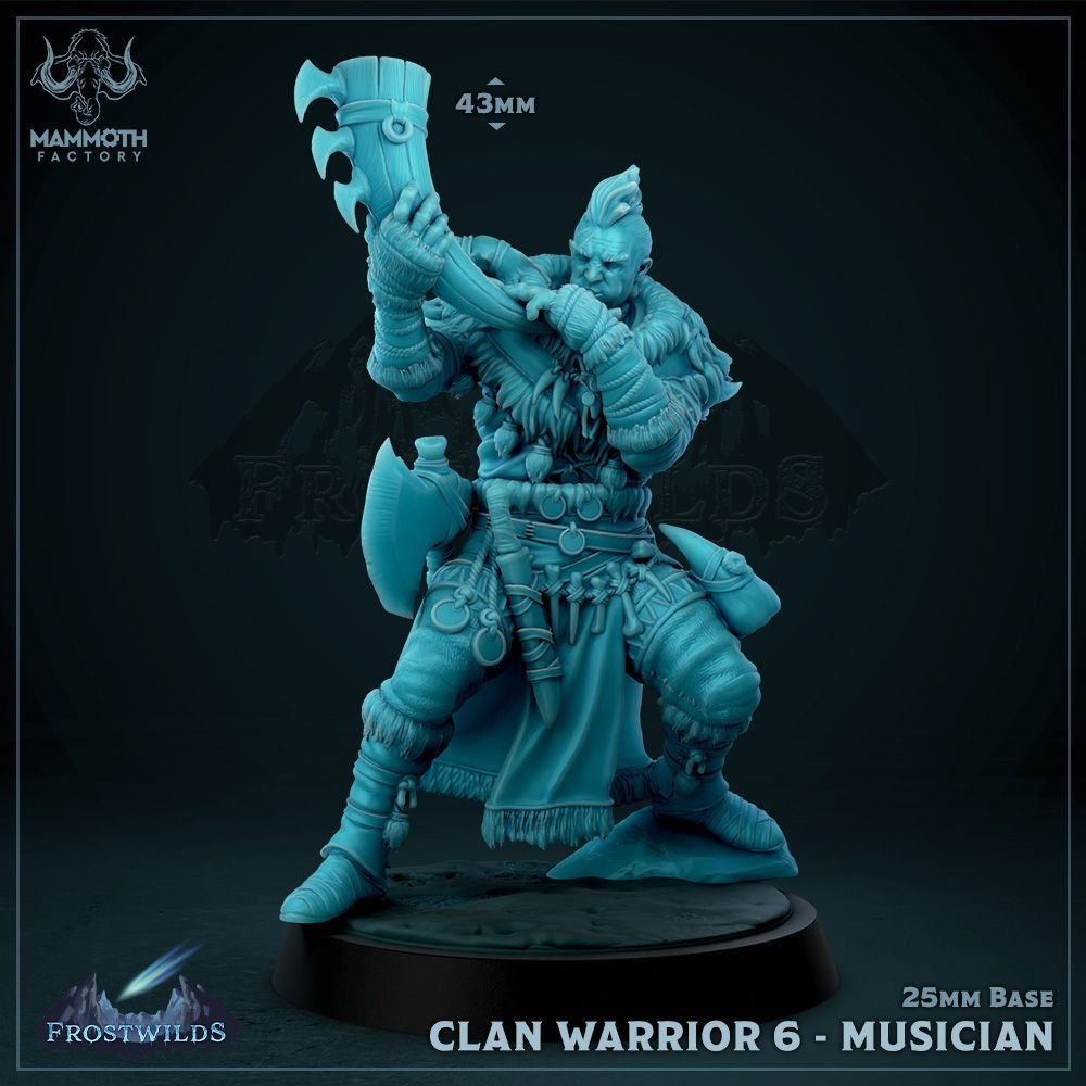 Clan Warrior - 3d Printed Miniature by Mammoth Factory