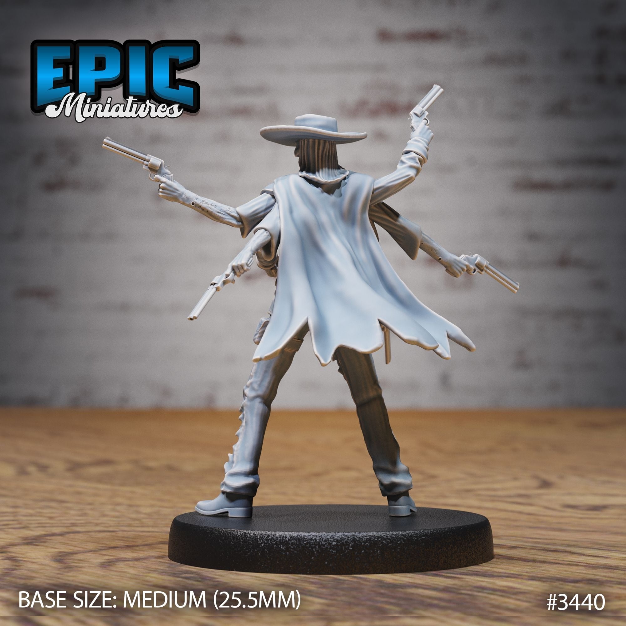 Undead Gunslinger - 3d Printed Miniature