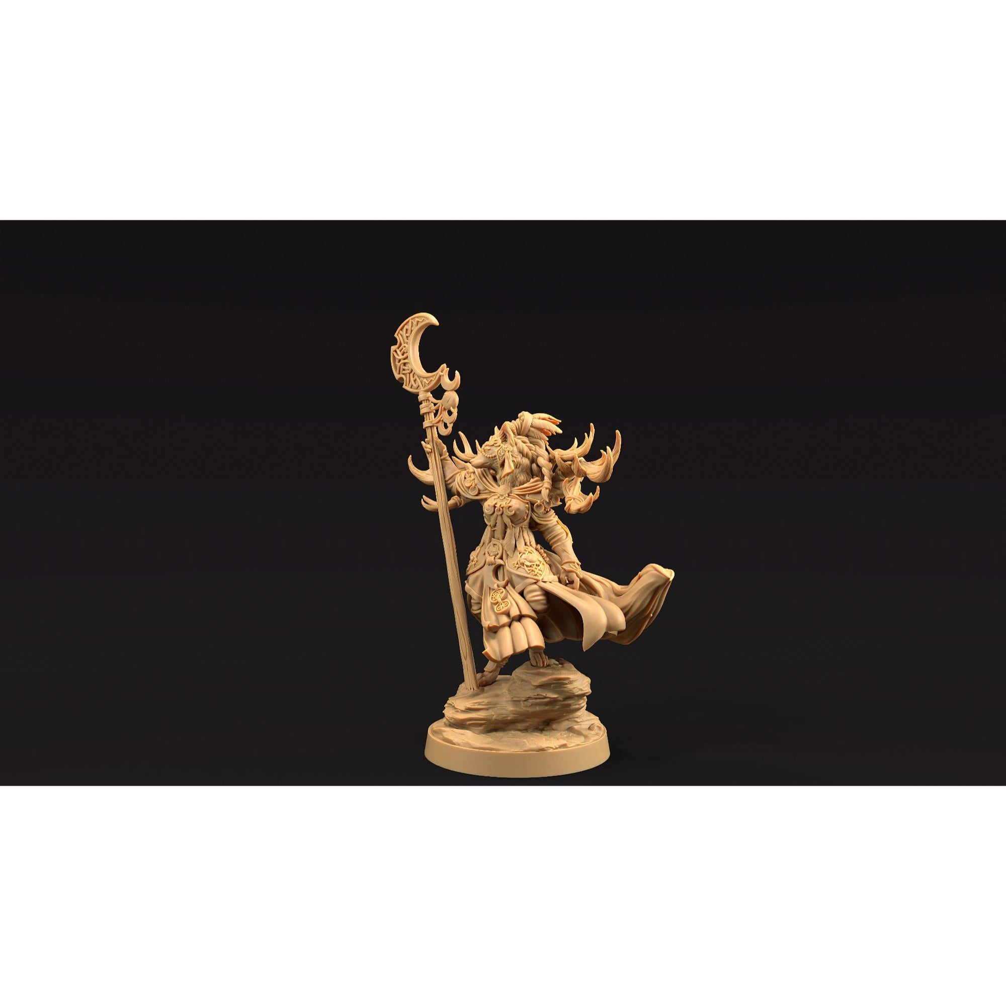 Moonweave Shaman - The Moon Enclave - 3d Printed Miniature by Dragon Trappers Lodge