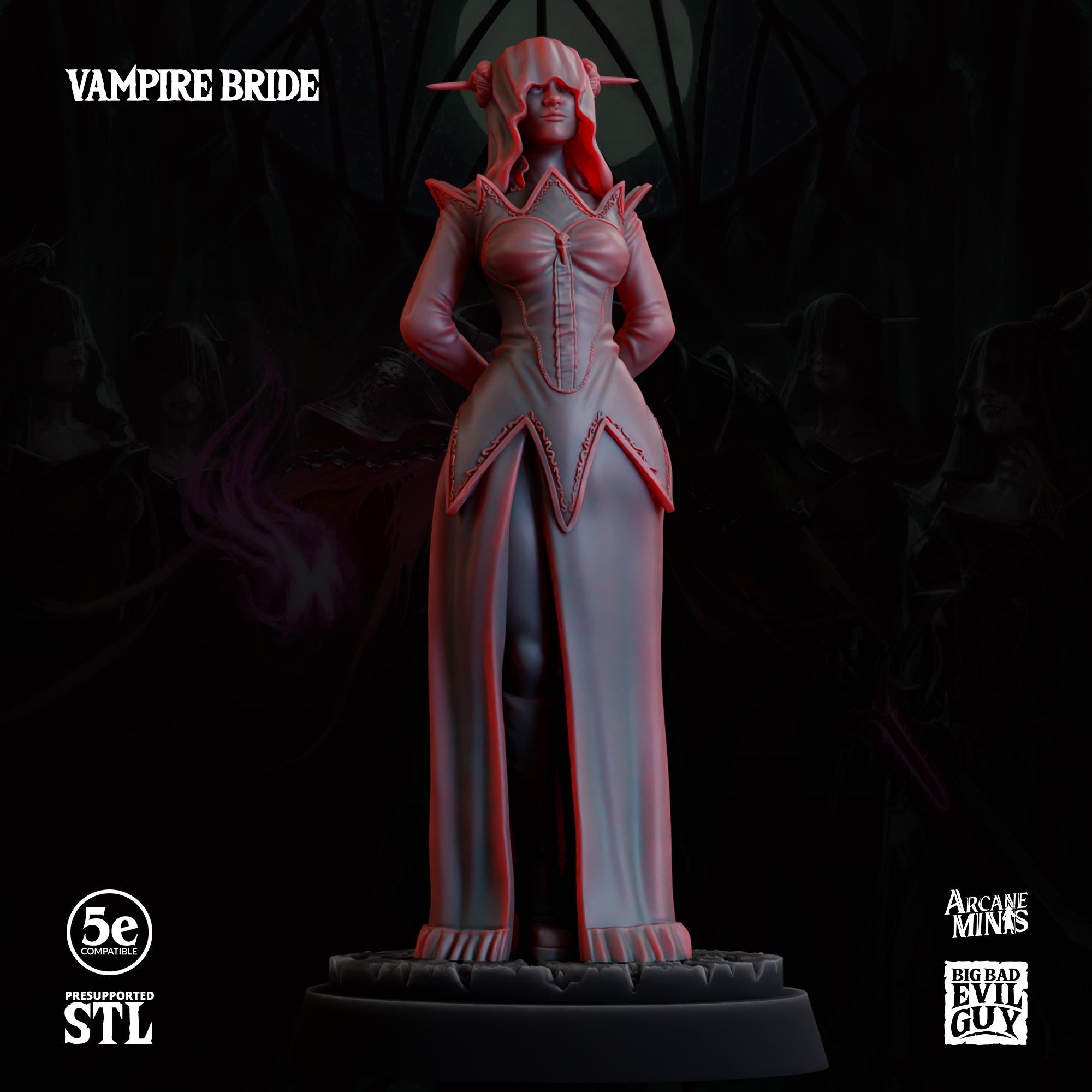 Vampire Brides of Kraz - 3d Printed Miniature by Big Bad Evil Guys