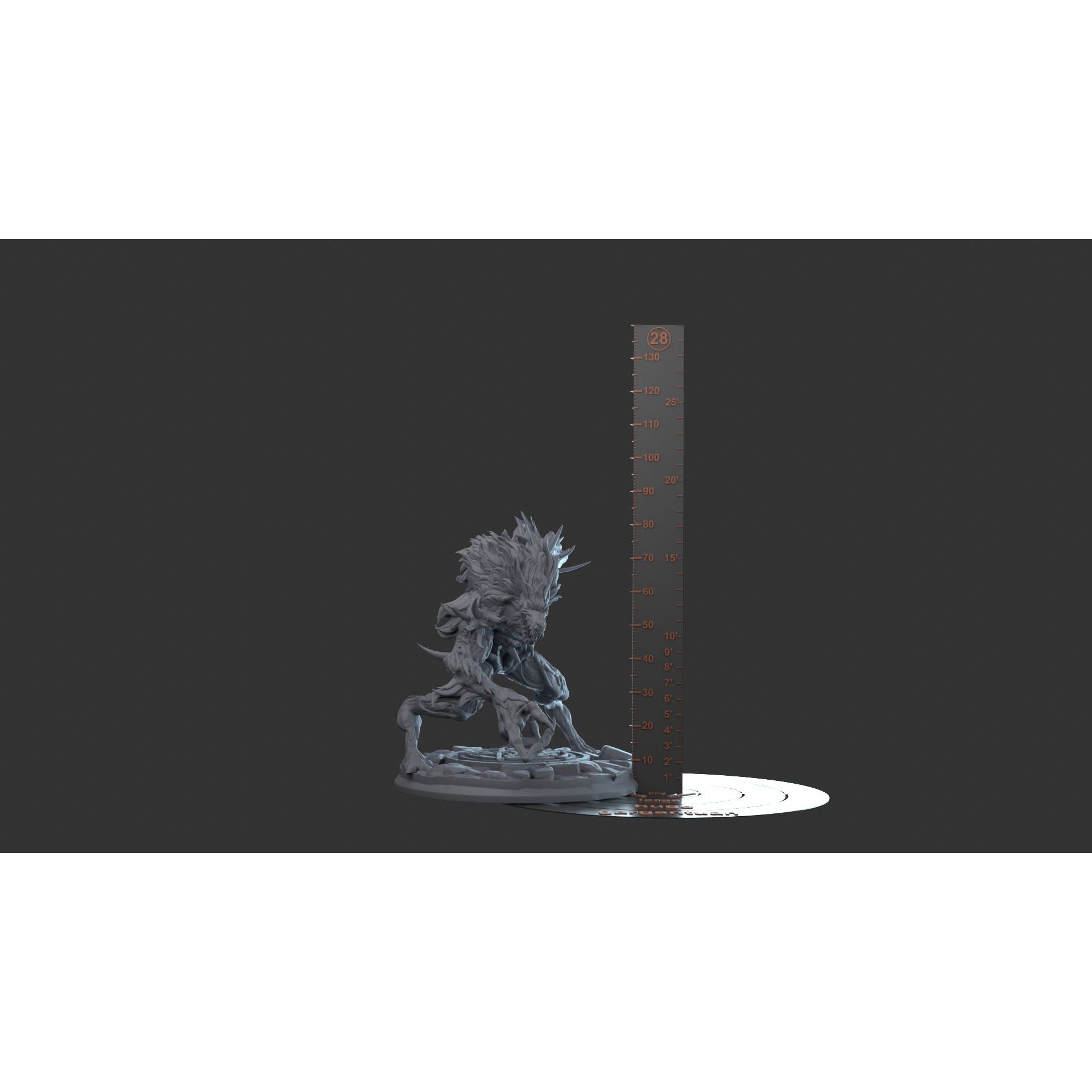 Corrupted Werewolf - 3d Printed Miniature by Rocket Pig Games