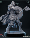 a statue of a man with a shield and a sword