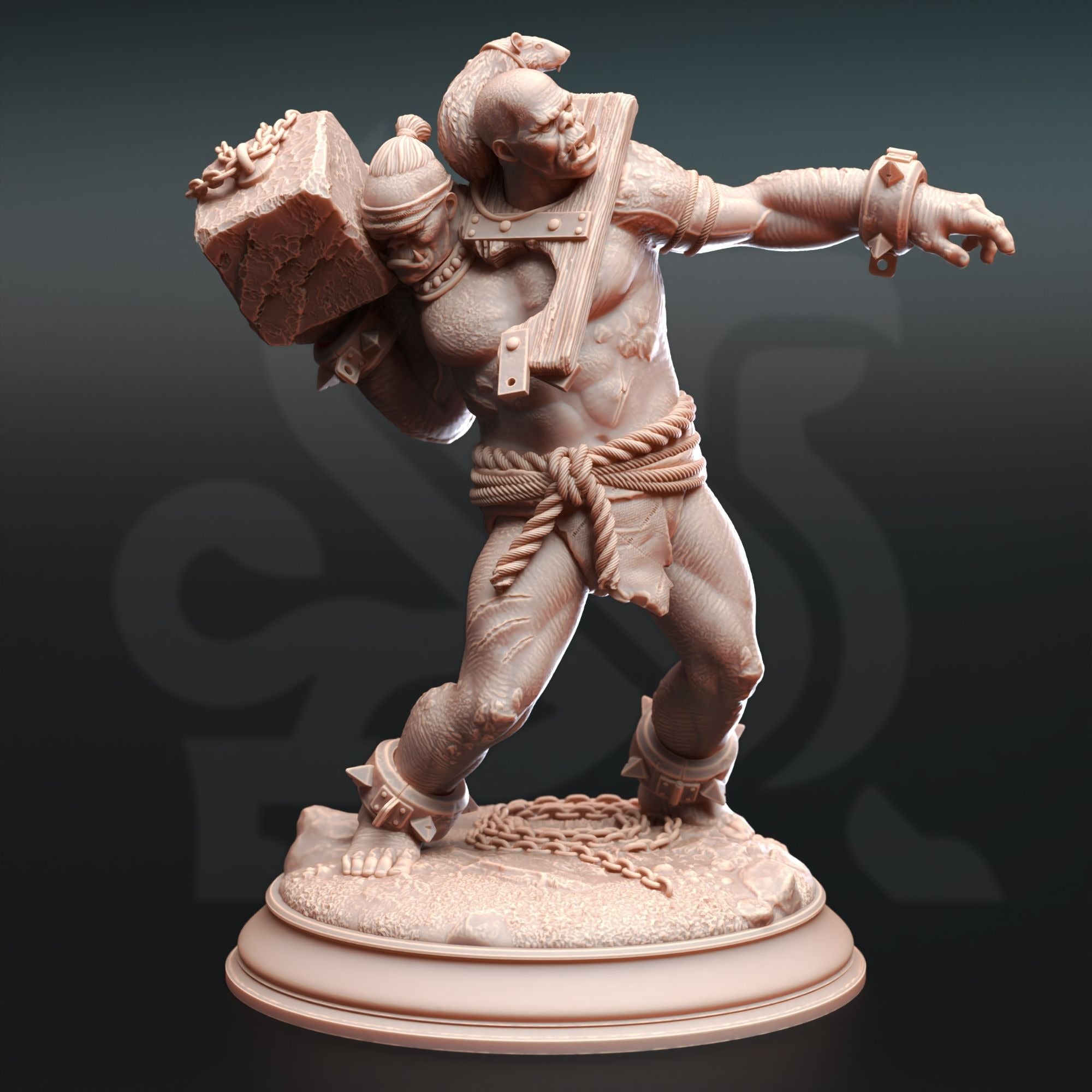 Droggod Ettin Savages - 3d Printed Miniature by DM Stash