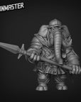 Elephant Warrior - Spear - 3d Printed Miniature by Goon Master Games