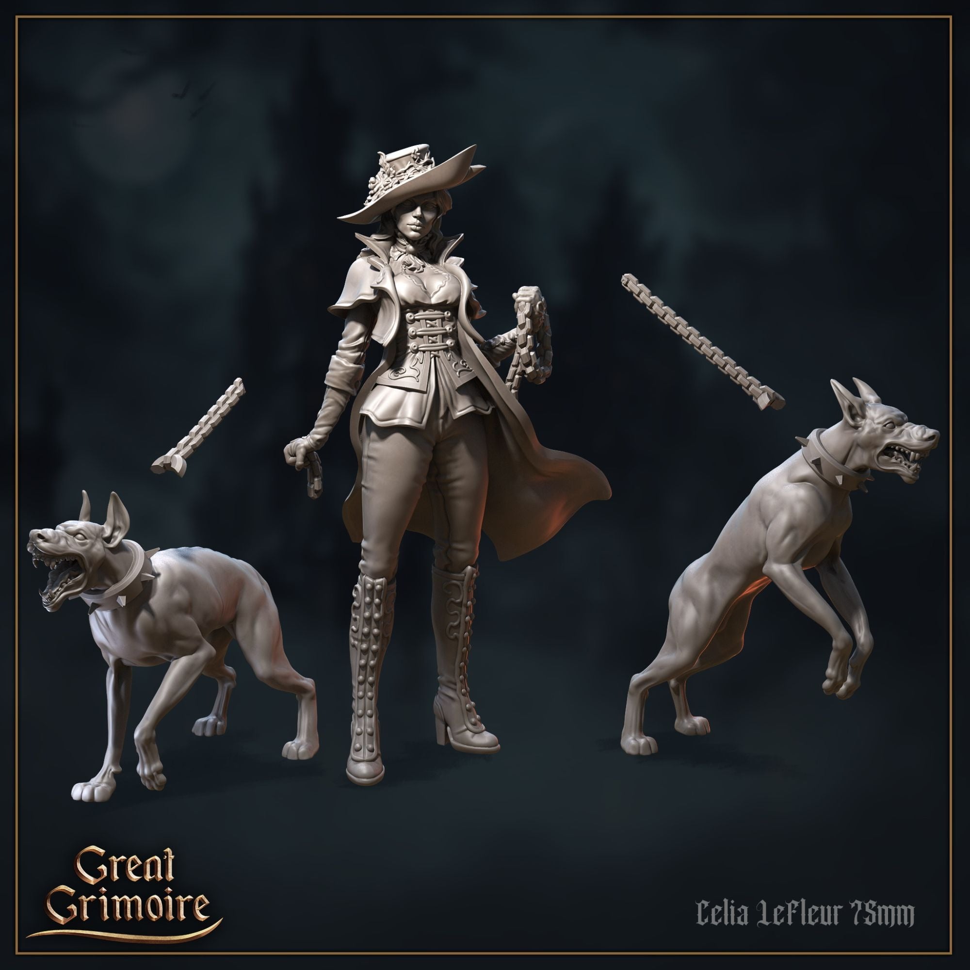 Celia Lefleur - 3d printed Miniature by Great Grimoire