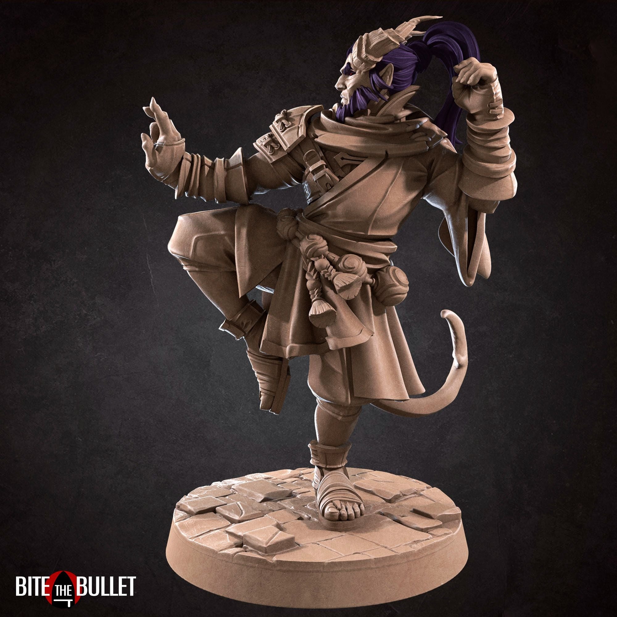 Tiefling Monk - 3d Printed Miniature by Bite the Bullet