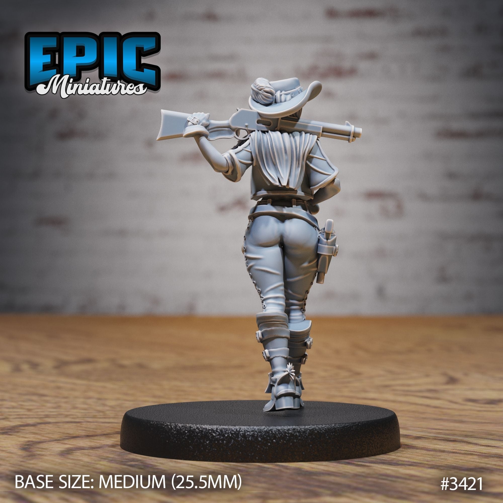 Female Gunslinger - 3d Printed Miniature