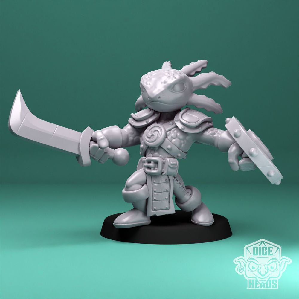 Axolotl Fighters - 3d Printed Miniature by DiceHeads