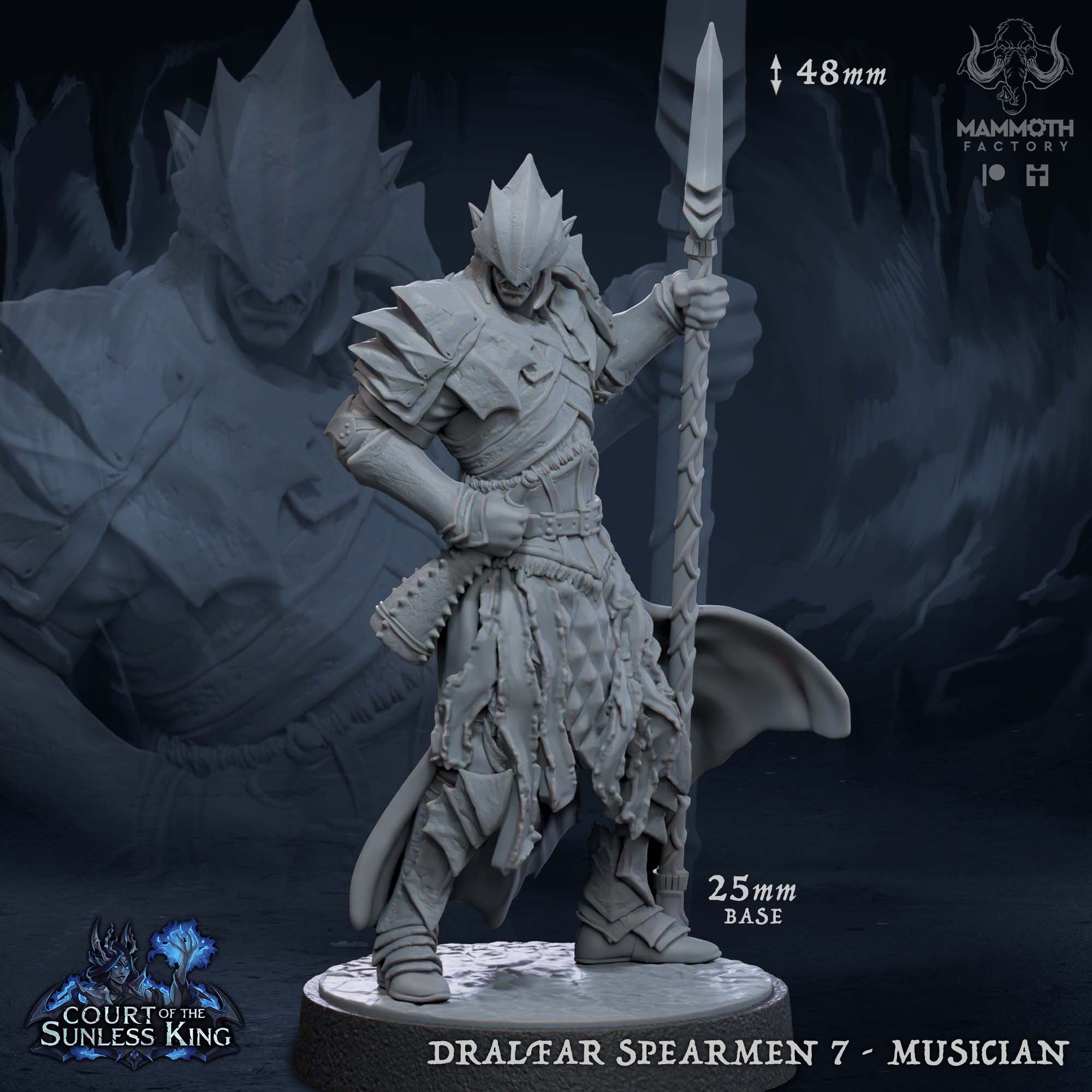 Dralfar Spearmen - 3d Printed Miniature by Mammoth Factory