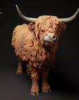 Highland Cow - 3d Printed 1/24 Scale Miniature by Animal Den