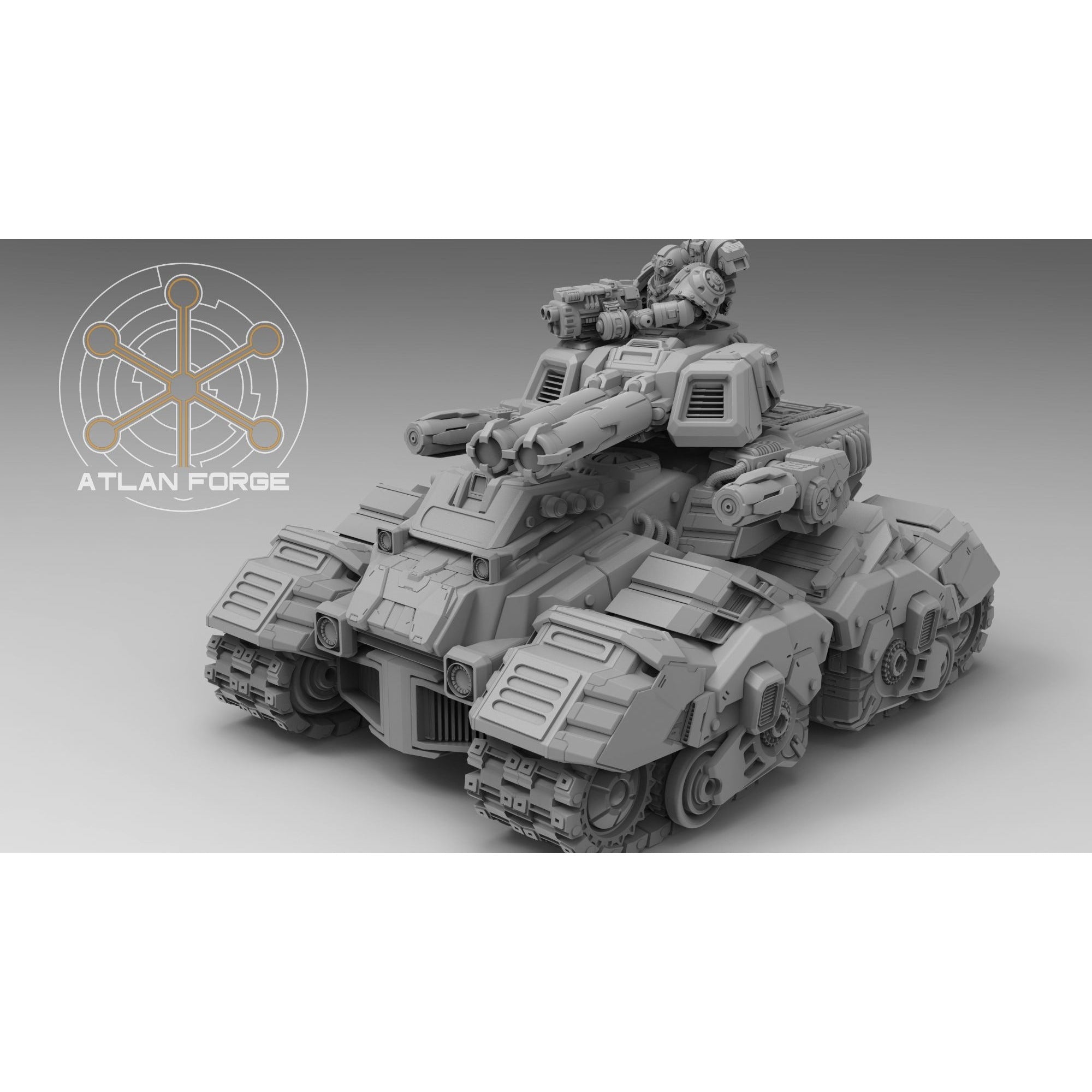 Smilodon Battle Tank - 27-Piece Modular Kit 3d Printed Sculpted by Atlan Forge