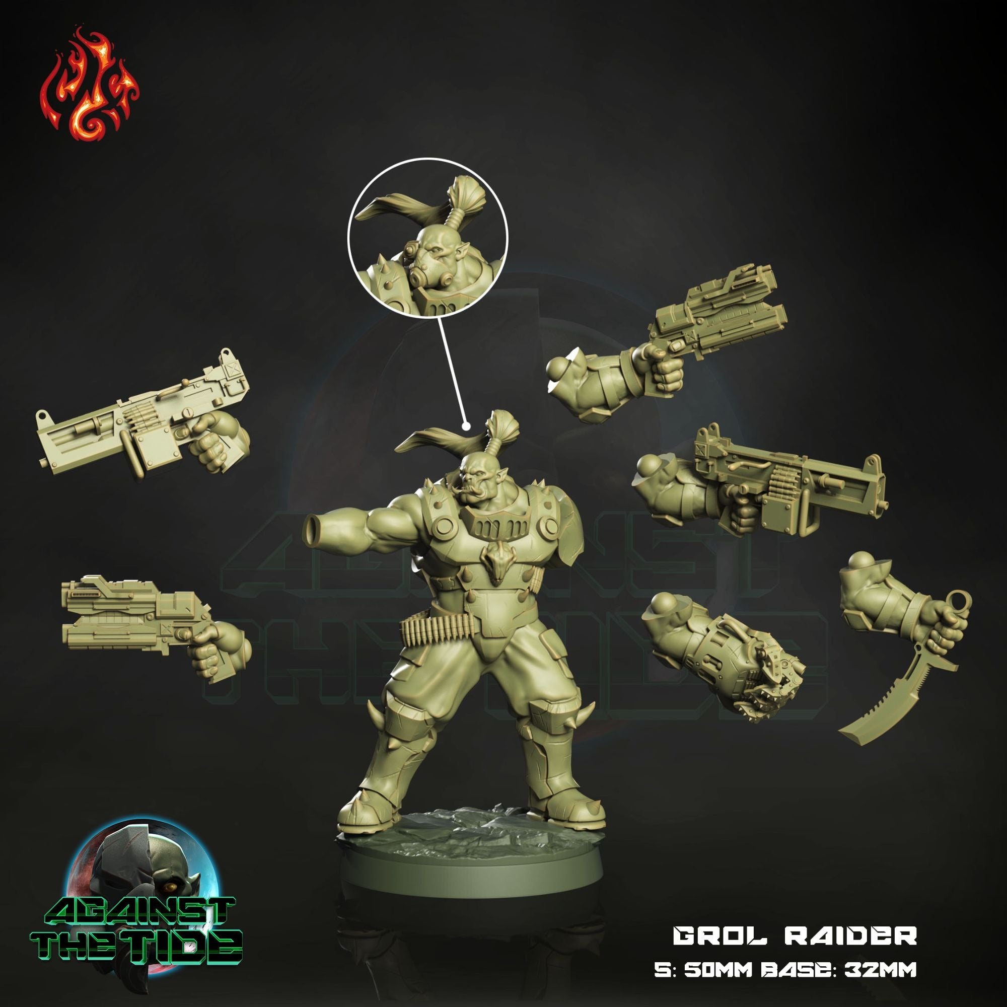 Grol Raiders - 3d Printed Miniature by Crippled God Foundry