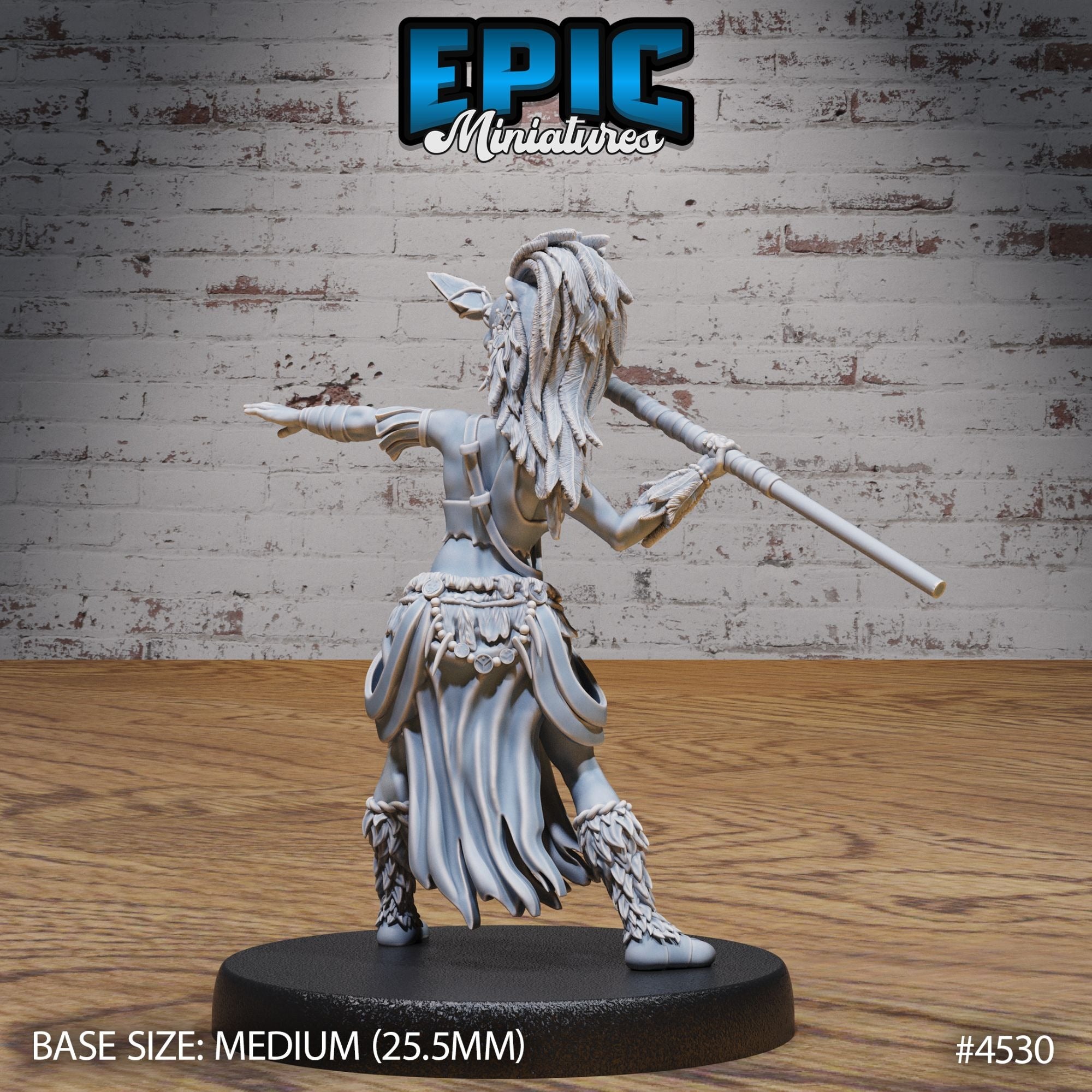 Lion Huntress - 3d Printed Miniature Sculpted by Epic Miniatures