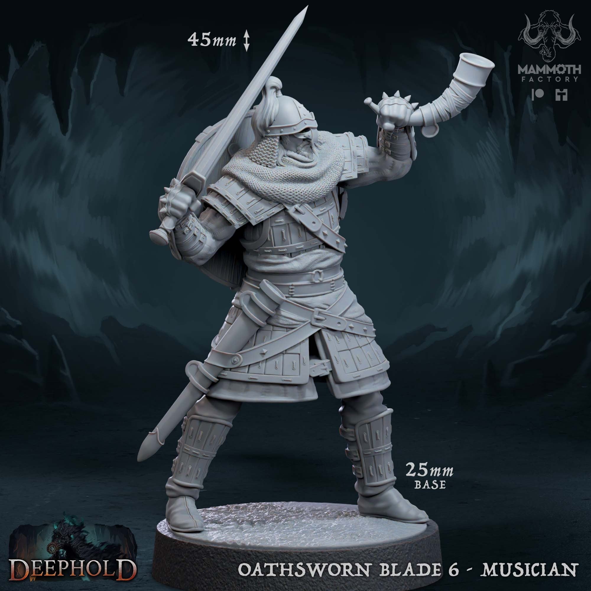 Oathsworn Blade - 3d Printed Miniature by Mammoth Factory