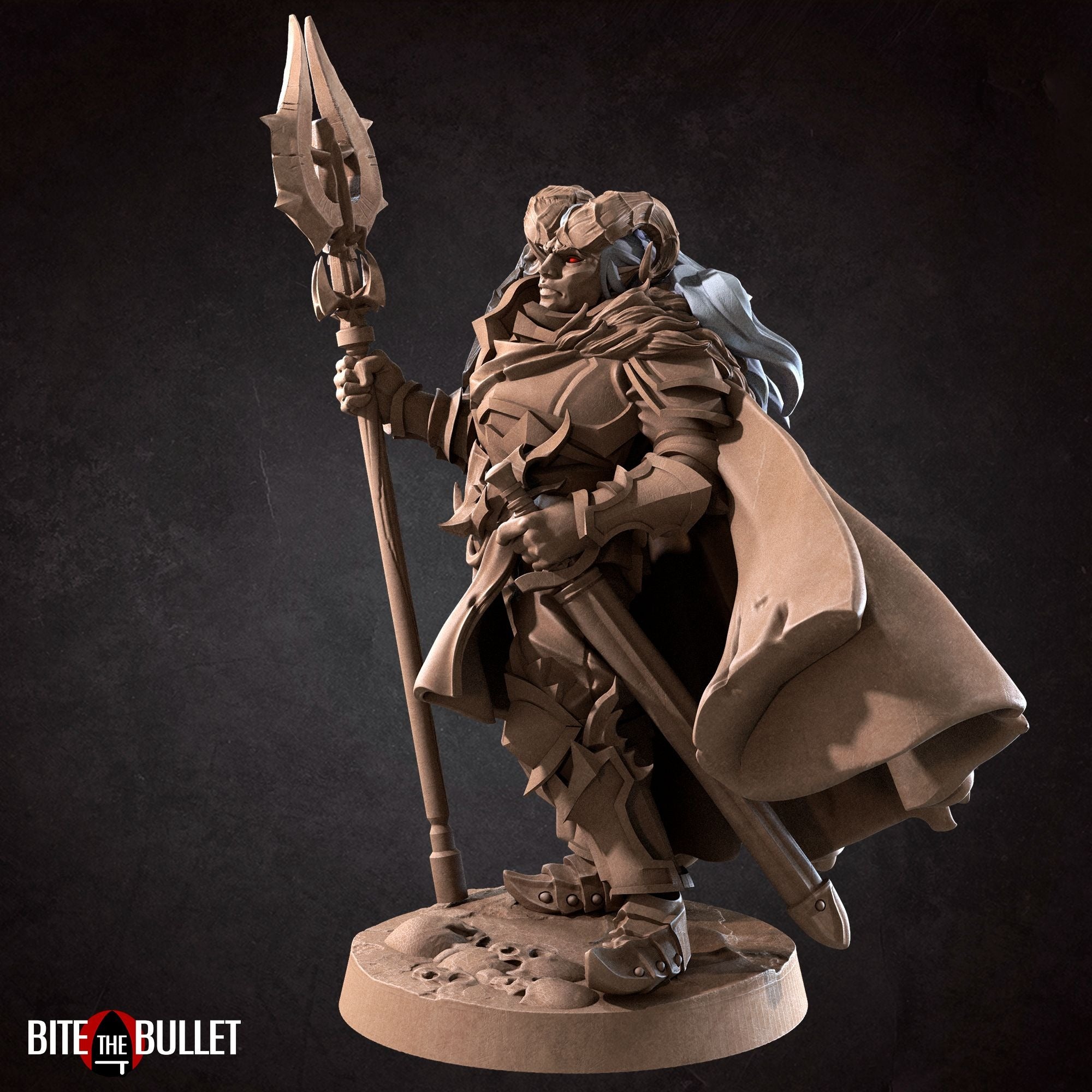 Urath the Oathbreaker, Tiefling Warrior - 3d Printed Miniature by Bite the Bullet