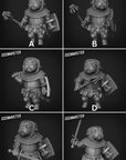 a series of photos showing different types of figurines