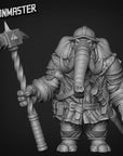 Elephant Warrior - Hammer - 3d Printed Miniature by Goon Master Games