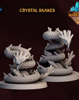 Crystal Snakes of Markorell - 3d Printed Miniature Sculpted by Wishgate Studios