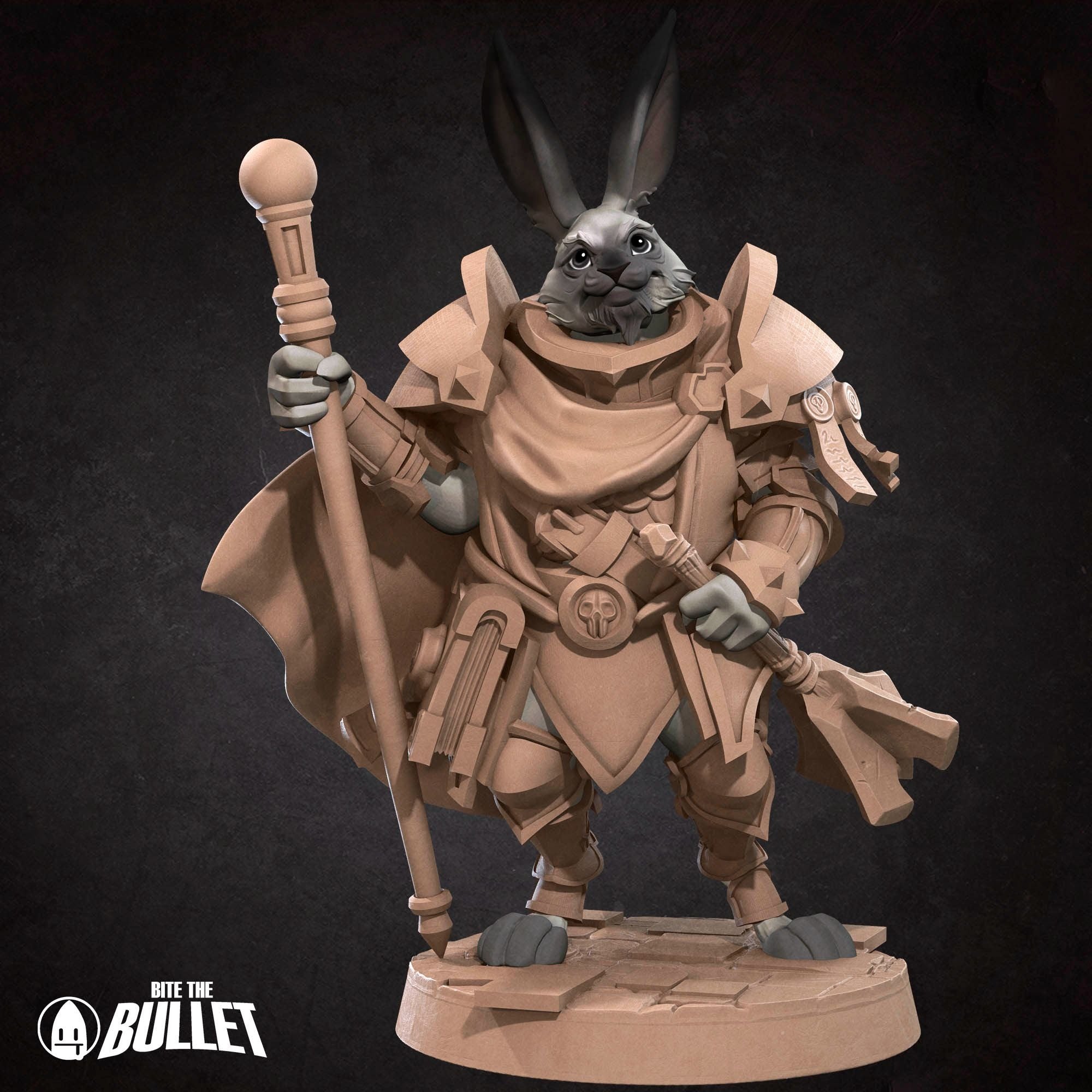 Harengon Cleric - 3d Printed Miniature by Bite the Bullet