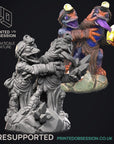 Geckold Crystal Miners - Geckolds - 3d Printed Miniature Sculpted by Printed Obsession