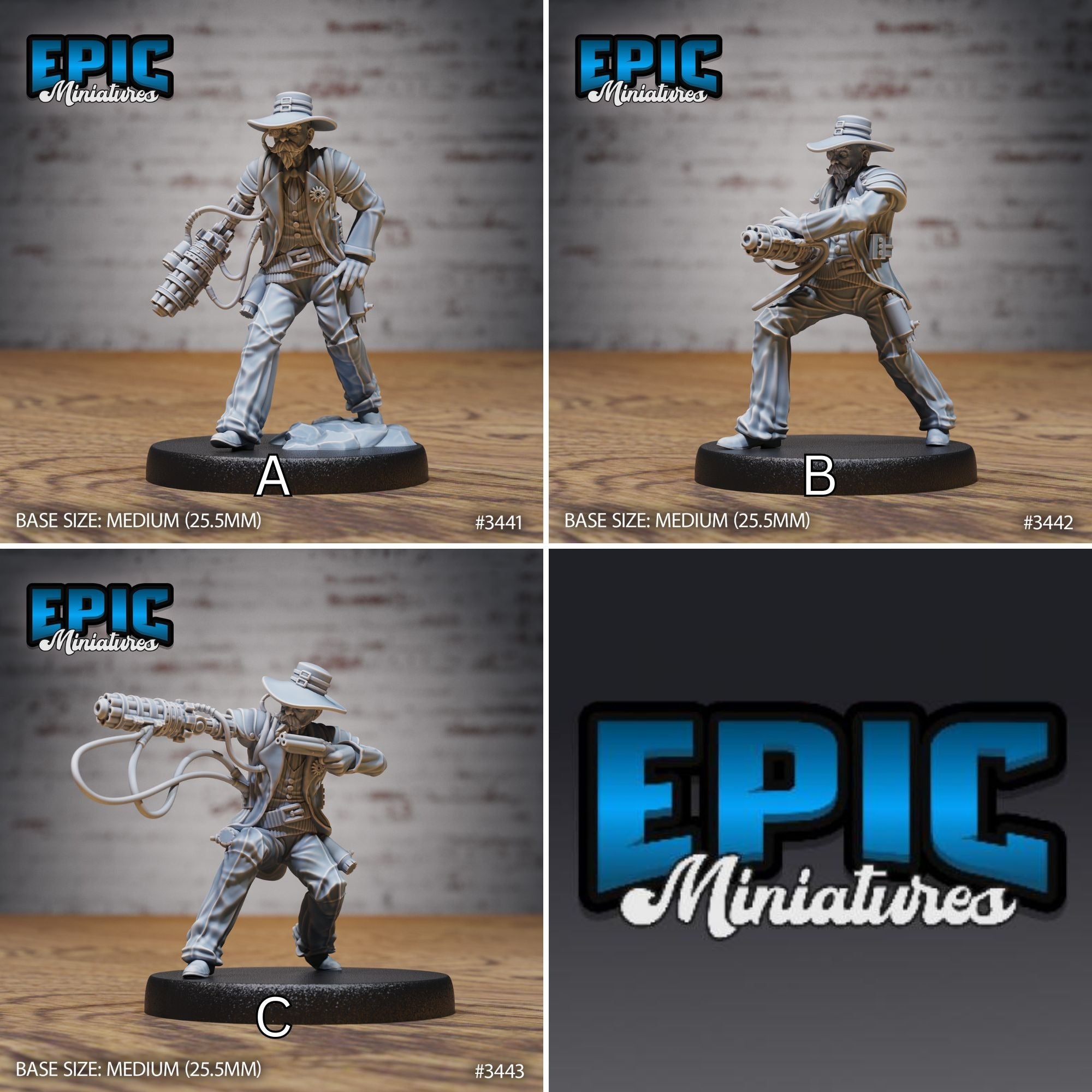 Gatling Artificer Sheriff - 3d Printed by Epic Miniatures