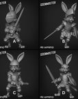 Rabbit Knight - 3d Printed Miniature by Goon Master Games