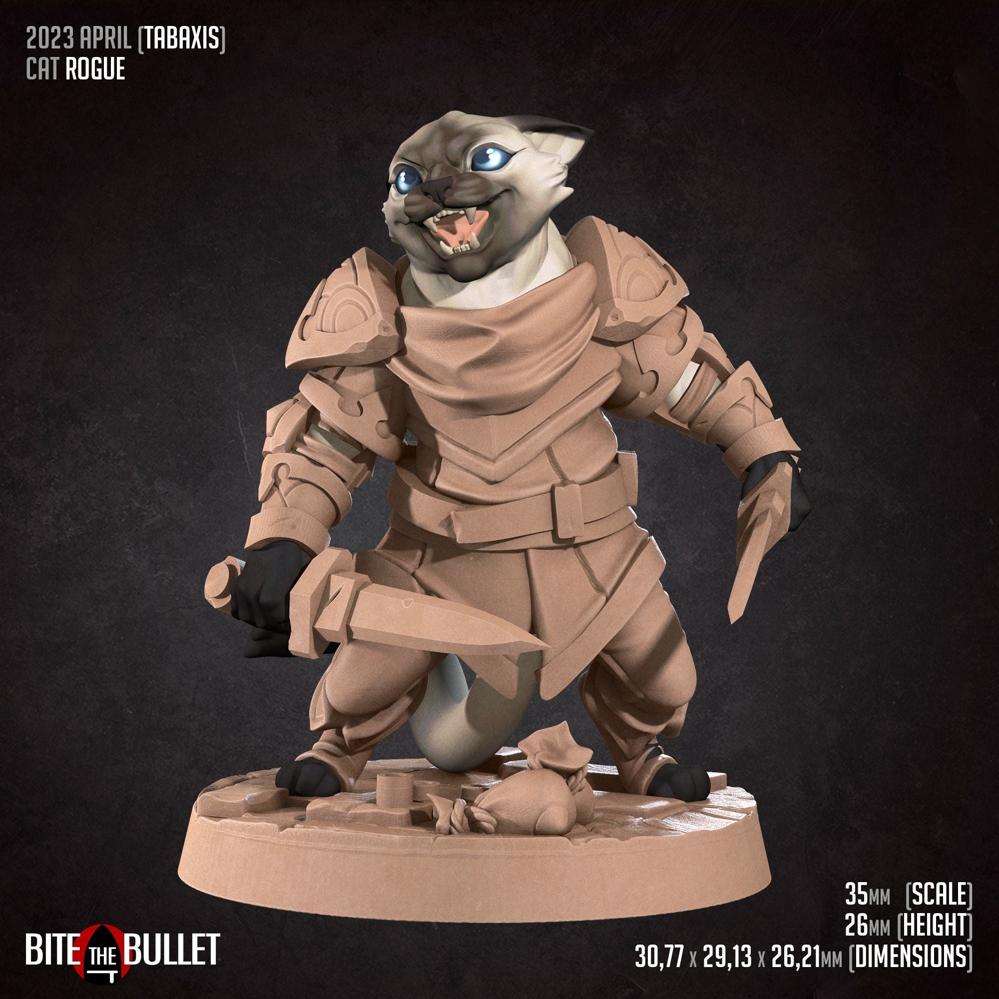 Cat Rogue - 3d Printed Miniature sculpted by Bite the Bullet