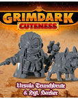 Ursula Trunchbrute and Sgt Barker - 3d Printed Grimdark Cuteness Chibi Miniature