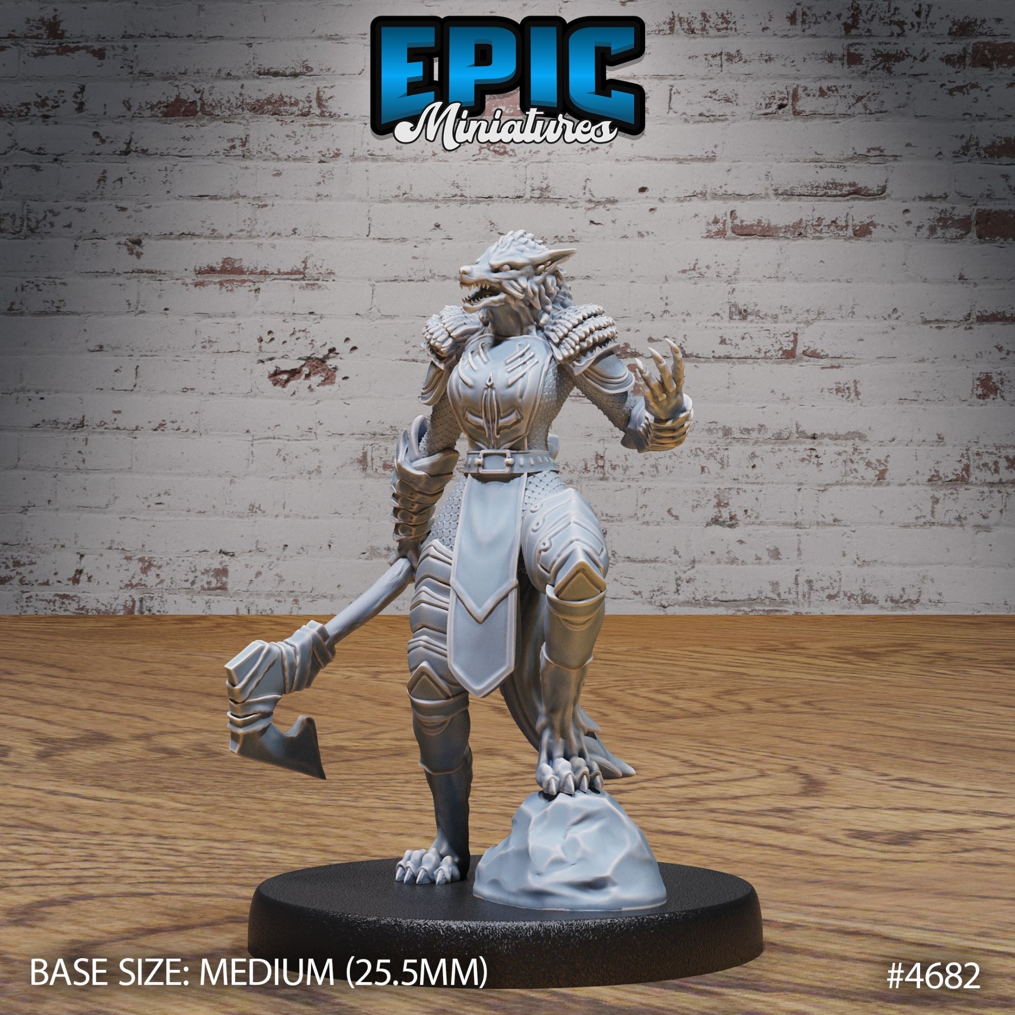 Armored Werewolf Female - 3d Printed Miniature Sculpted by Epic Miniatures