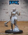 Armored Werewolf Female - 3d Printed Miniature Sculpted by Epic Miniatures