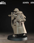a statue of a soldier holding a machine gun